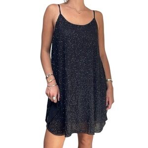 Alice + Olivia Rhea Beaded Party Cocktail Beaded Mini Little Black Dress Small